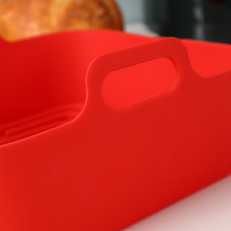 Air fryer silicone baking tray, food-grade oil-proof and draining pad, home baking cake mold, high-temperature resistant, thickened large size pic 3