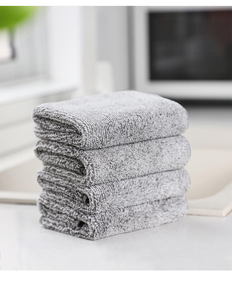 Thickened bamboo charcoal fiber absorbent cloth does not shed fibers and does not stick to oil. Kitchen cleaning bamboo fiber oil-removing dishcloth for household use pic 4