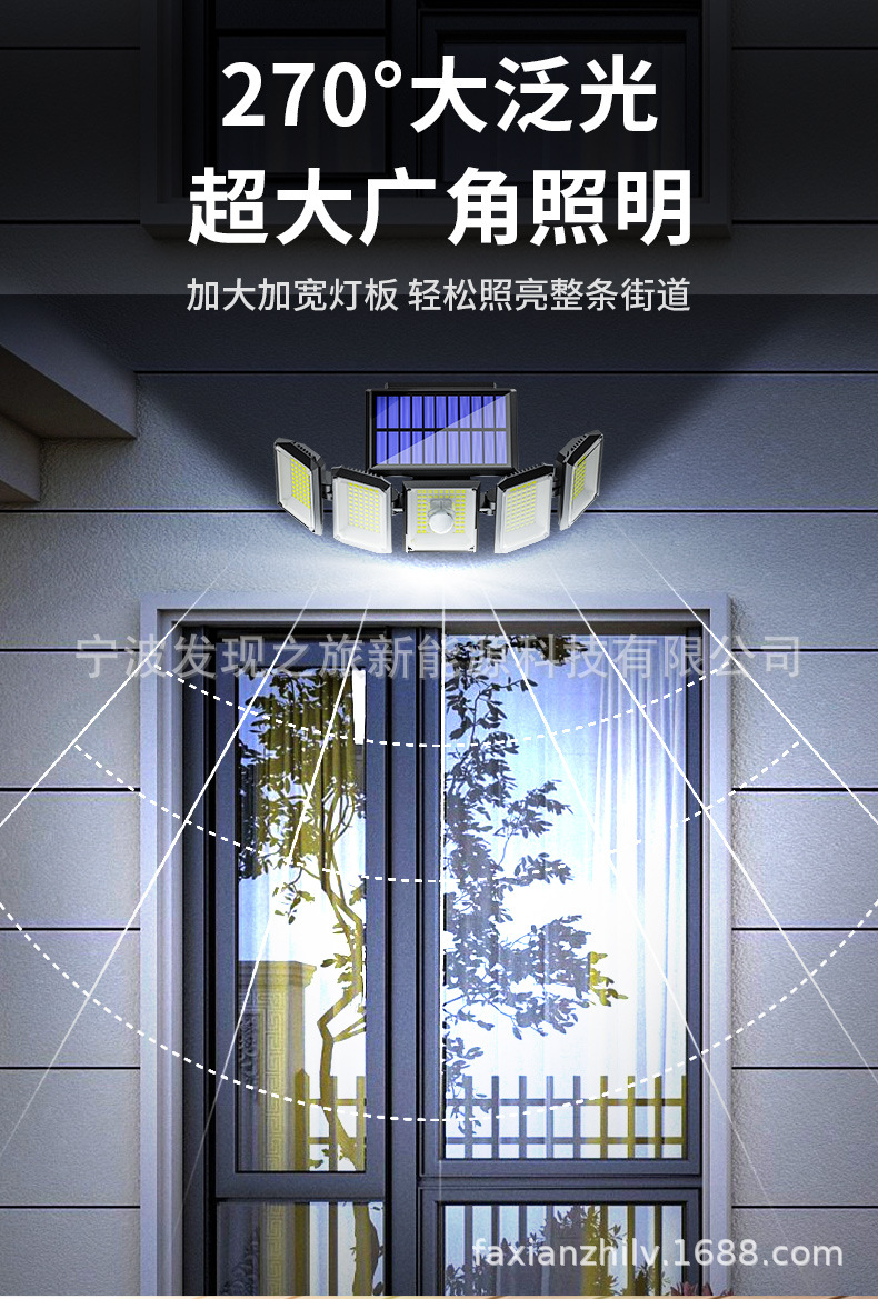 Cross-border new solar lamps, outdoor garden lamps, human-sensing garage street lamps, household fence solar wall lamps pic 6