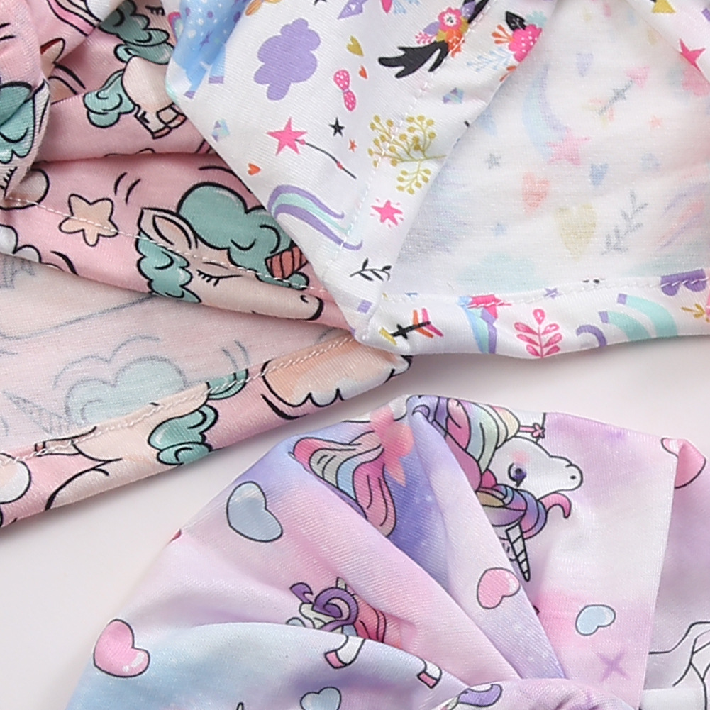 外贸新款独角兽印花印度帽宝宝胎帽欧美甜甜圈无骨帽厂家现货批发详情12