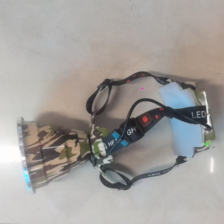 夜勇士激光炮头灯led充电式户外强光头戴式大功率锂电头灯迷彩详情9