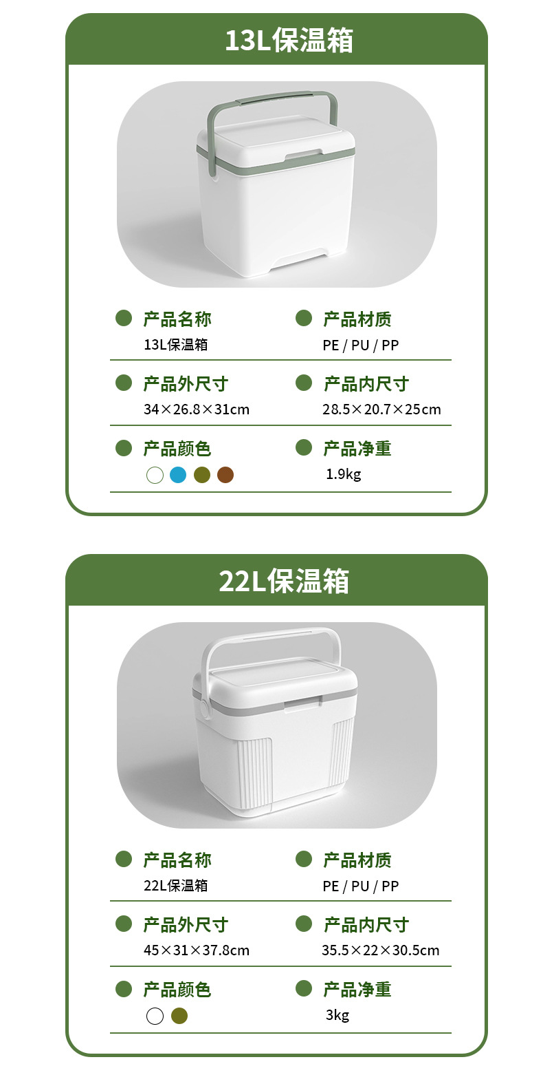 Outdoor insulated box, ice cube refrigeration, camping vehicle ice bucket, commercial stall fishing, portable food preservation freezer pic 17