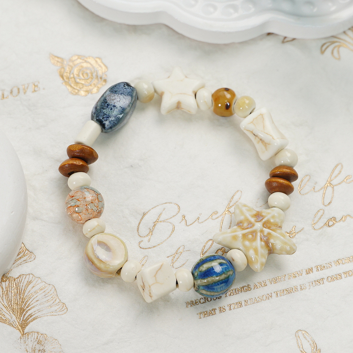 Jingdezhen ceramic bracelets, ten yuan for three strings, are a niche and high-end traditional Chinese style cultural and artistic bracelets. Wholesale of ethnic style accessories for women pic 3
