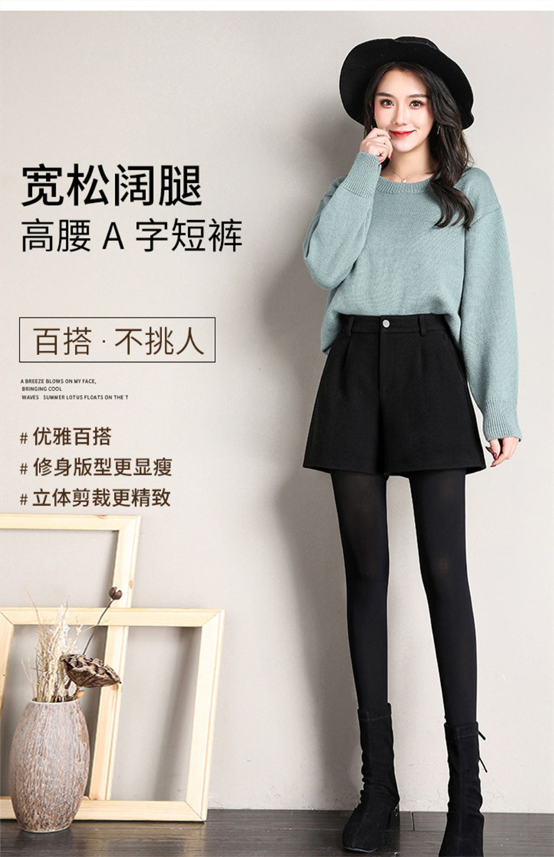 灰色短裤女秋冬外穿百搭2025新款高腰a字版冬季大码西装休闲裤子详情19
