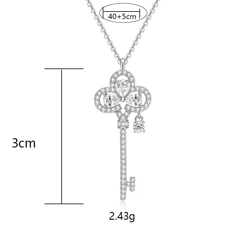 2025新款皇冠钥匙项链925纯银高级感百搭毛衣链微镶个性潮流配饰详情10