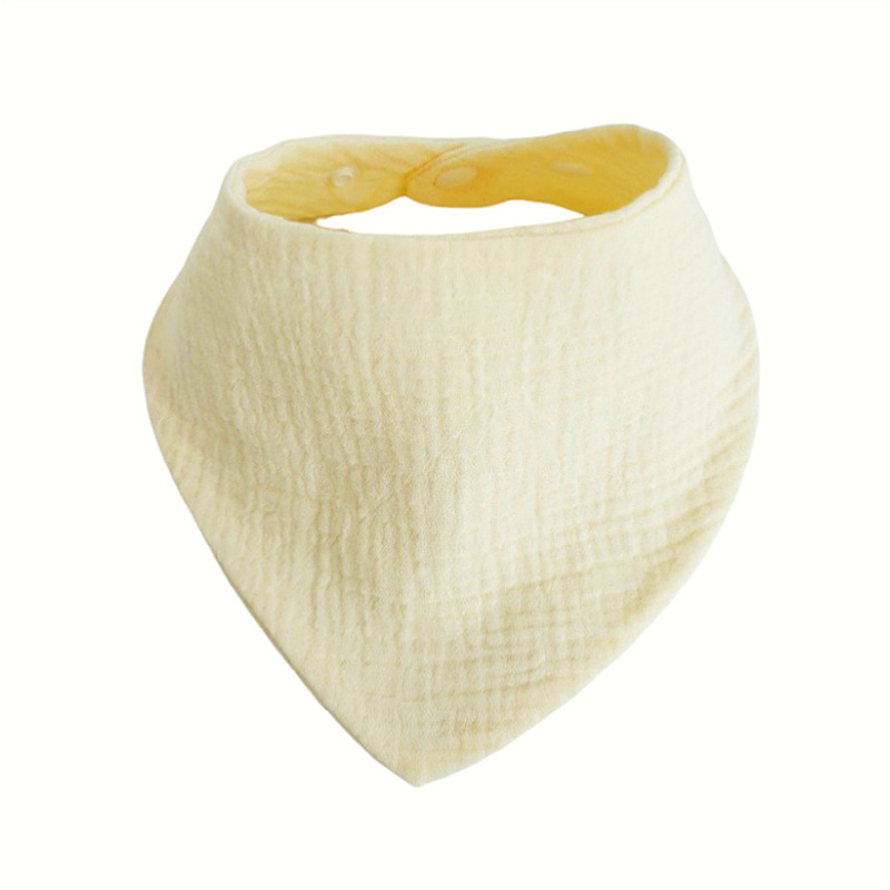 跨境亚马逊婴儿素色三角巾纯棉吸水新生儿口水巾绉布防脏透气围嘴详情17