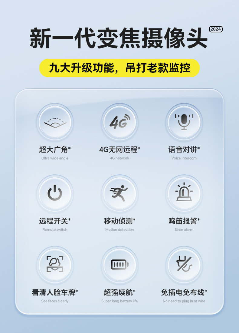 Ultra-high-definition camera wireless monitoring, unplugged home network, indoor and outdoor video recording, mobile phone remote night vision device pic 4