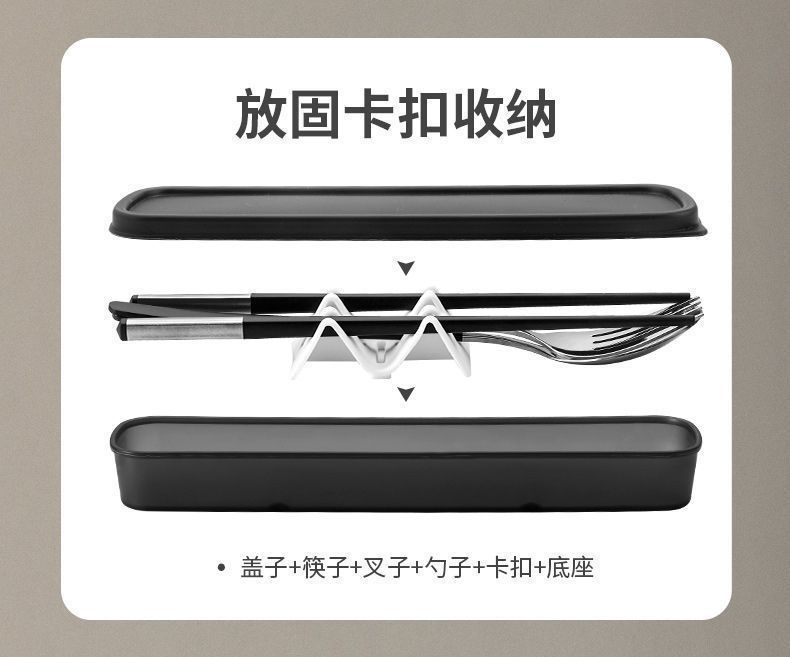 德国不锈钢勺子筷子叉子套装收纳便携餐具三件套成人学生家用详情25