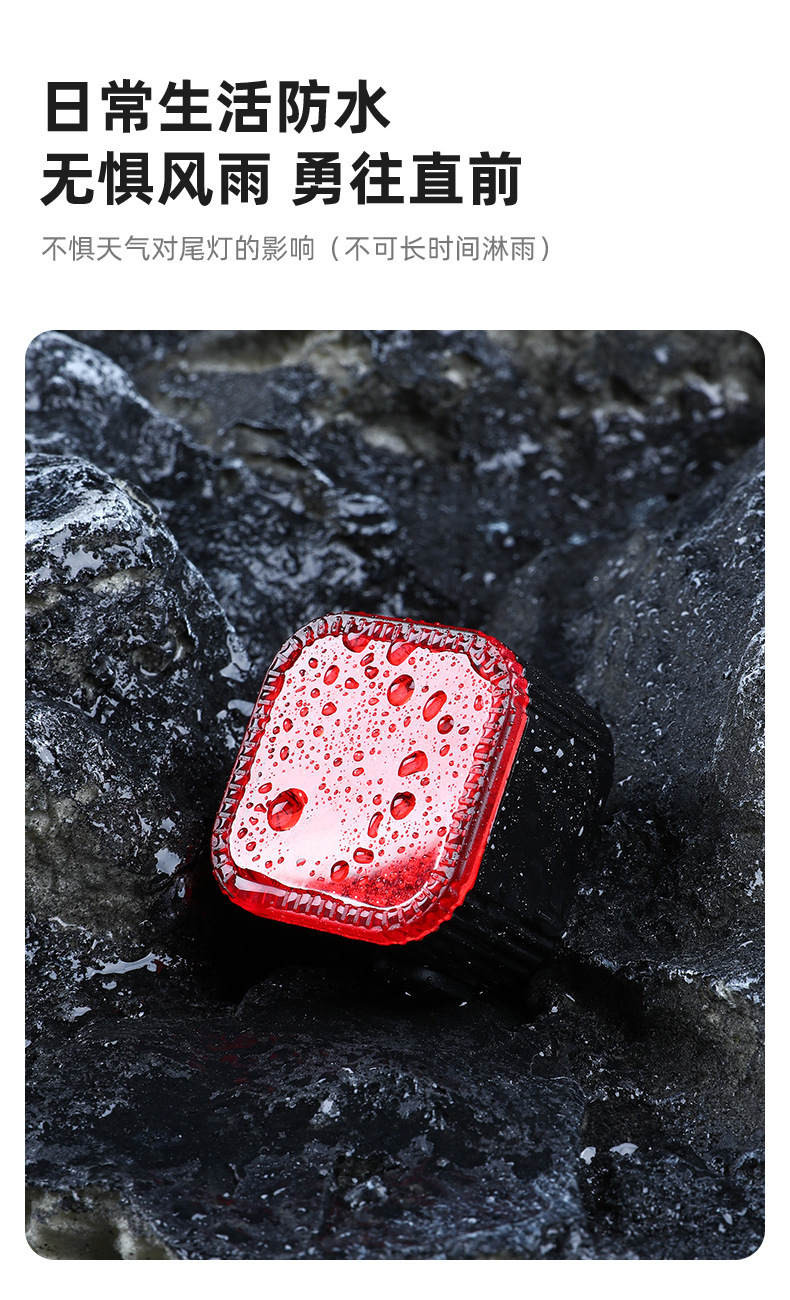 自行车尾灯夜骑灯公路山地车后尾灯表情警示灯单车刹车骑行灯配件详情3