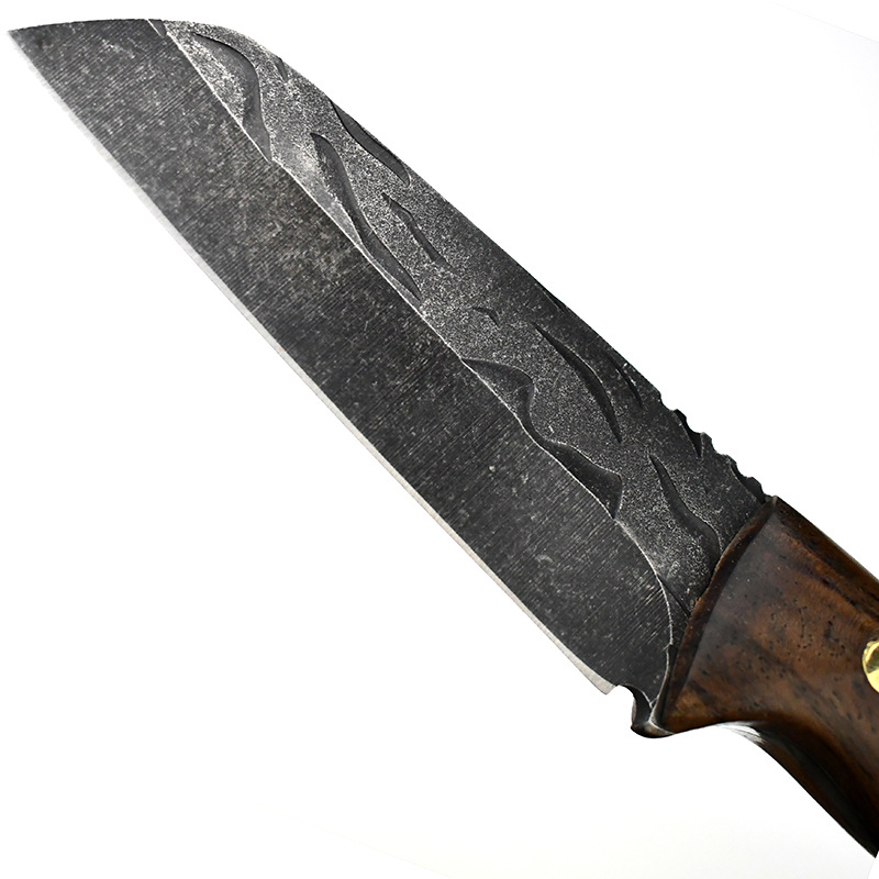 Outdoor camping multi-functional knife, portable sharp-handled meat knife, durable hammer-textured forged fruit knife wholesale pic 4