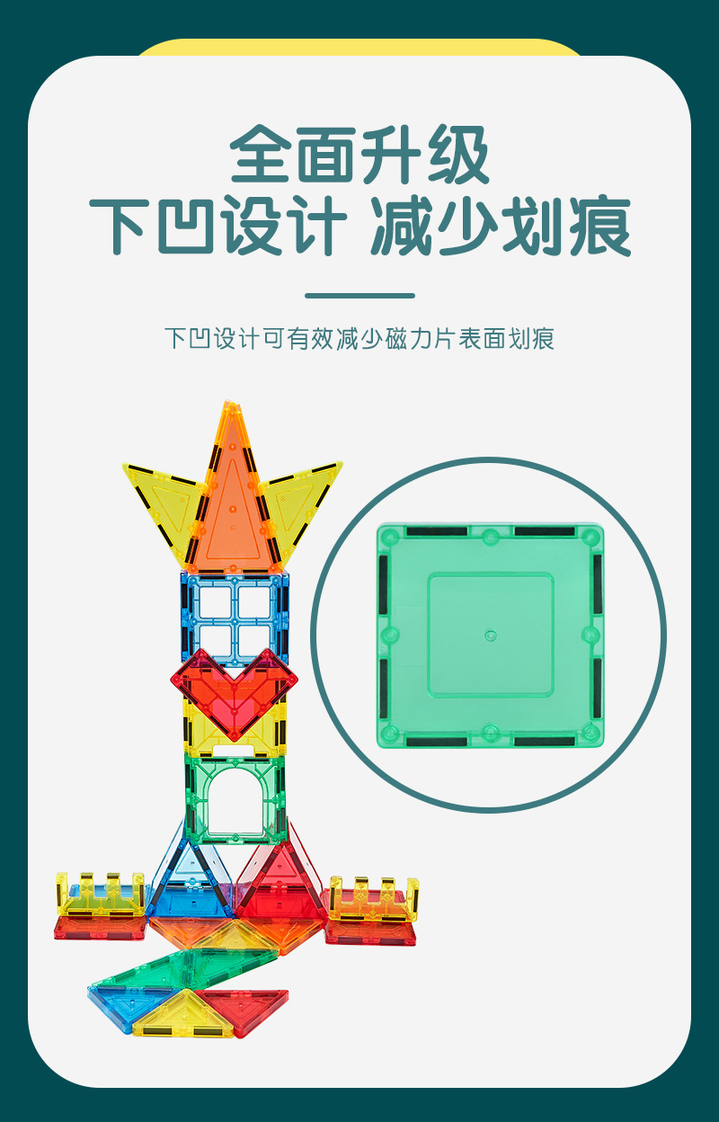 40pcs透明盒装彩窗磁力片套装儿童益智早教diy拼装磁性积木批发详情18