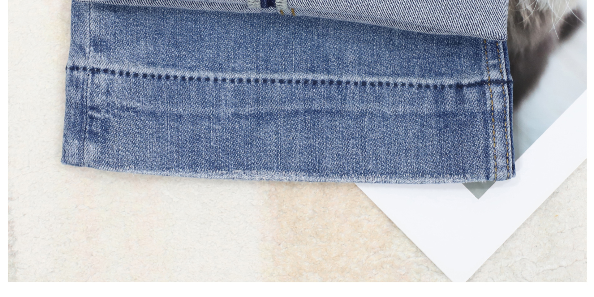 C brand straight-leg jeans for women, blue, versatile, fitted, high-waisted, flared nine-inch trousers for women 2026 early Spring pic 24