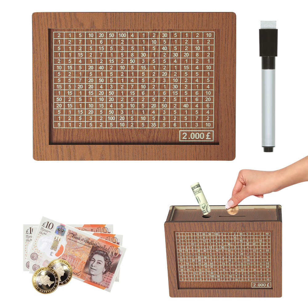 跨境现货 Money Box with Counter 家居质柜台存钱罐木质工艺品详情10