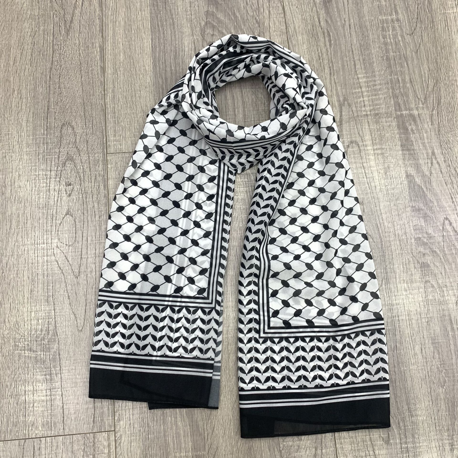 Hot-selling Arafat headscarves, chiffon printed long scarves, Arab headscarves, Palestine cross-border factory direct sales pic 4