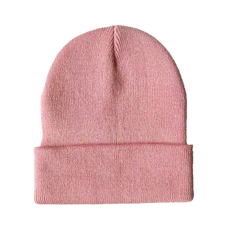 现货黑色针织帽男女纯色冷帽欧美保暖帽子荧光色毛线帽光板针织帽详情19