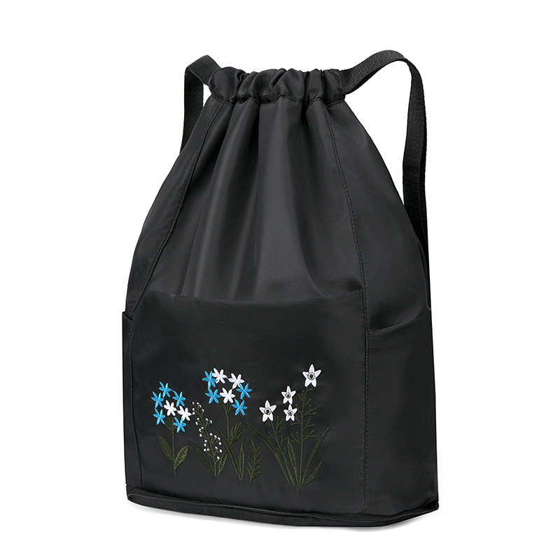 New embroidered Oxford drawstring backpacks with large capacity, fashionable outdoor trend, travel folding backpacks, cross-border wholesale pic 19