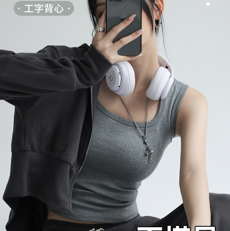 白色纯棉小背心西装内搭打底无袖吊带女士春夏秋外穿辣妹大码上衣详情8