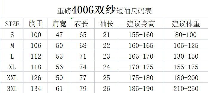 双纱400克重磅纯色短袖T恤男女士夏季宽松纯棉经典百搭白色打底衫详情2