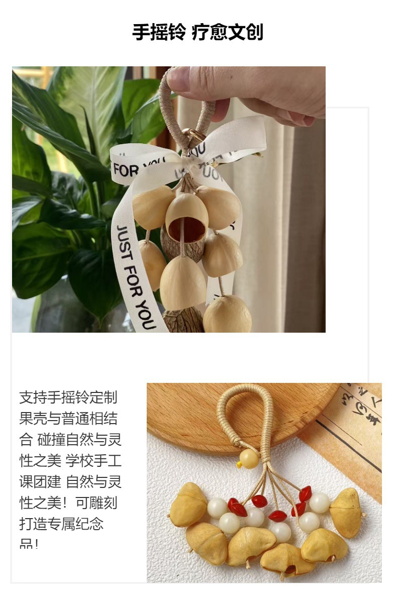 爆款天然疗愈系果壳铃挂件挂串果壳手摇解压音疗包挂风铃个性挂饰详情1