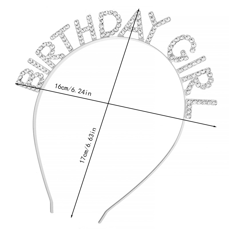 European and American cross-border birthday party BRITHDAYGIRL Birthday girl water diamond headband full of diamonds party gifts pic 4
