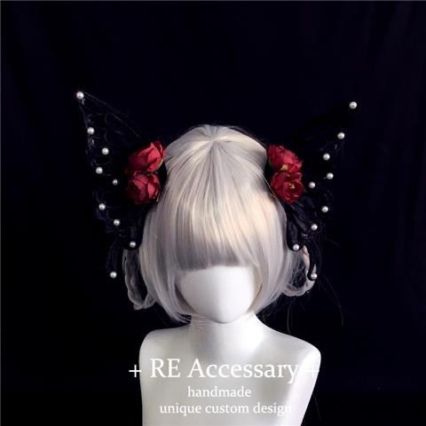 2D cat-ear hair band, Lolita headpiece, hair clip, cosplay comic exhibition Lolita hair band, maid beast ear hair accessory pic 8