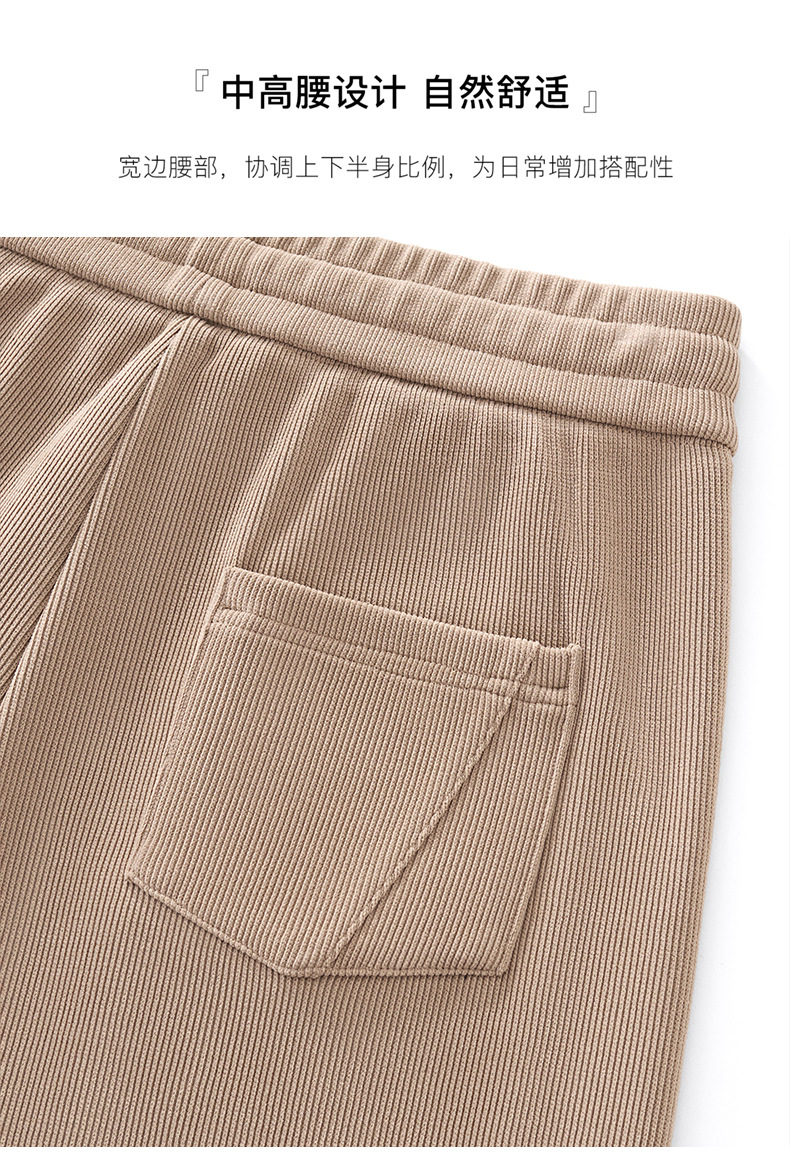 欧棉绒窄版阔腿裤女秋冬2025新款休闲高腰显宽松瘦垂感款式直筒裤详情20