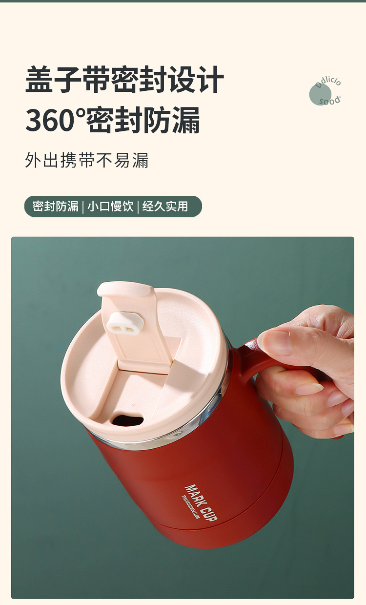 304不锈钢马克杯带盖密封饮水杯学生饮水杯子上班族咖啡杯茶漏杯详情7