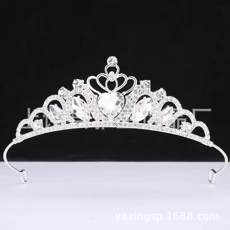 Europa y américa venta caliente niños corona accesorios de pelo princesa alloy strass corona show show niños cumpleaños cabeza aro mujer pic 10