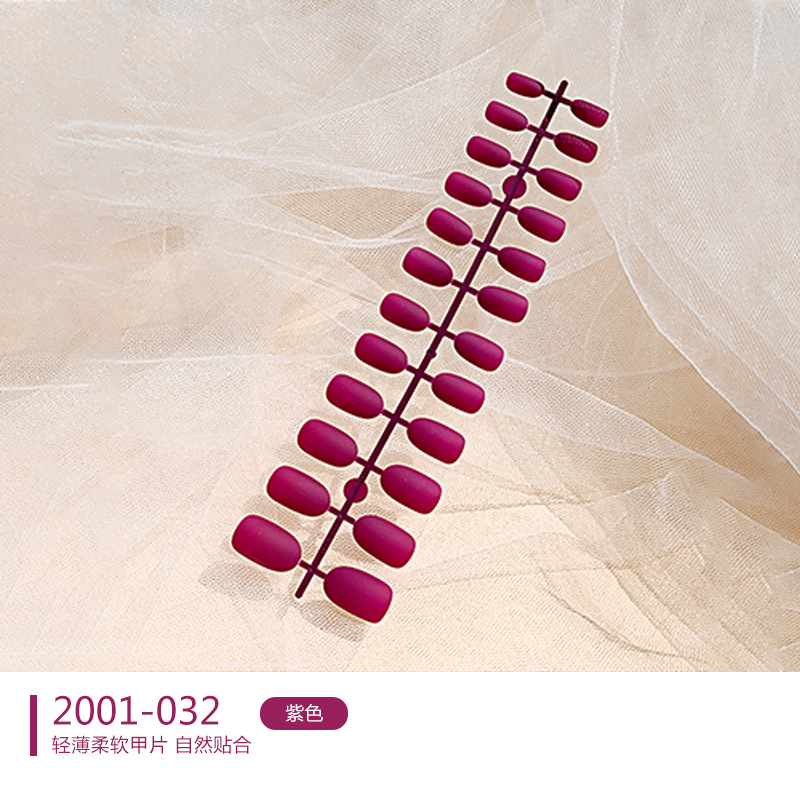 Matte frosted nail patches, fake nails, 24-piece strips, wearable nail tools, nail plates with a frosted texture pic 7