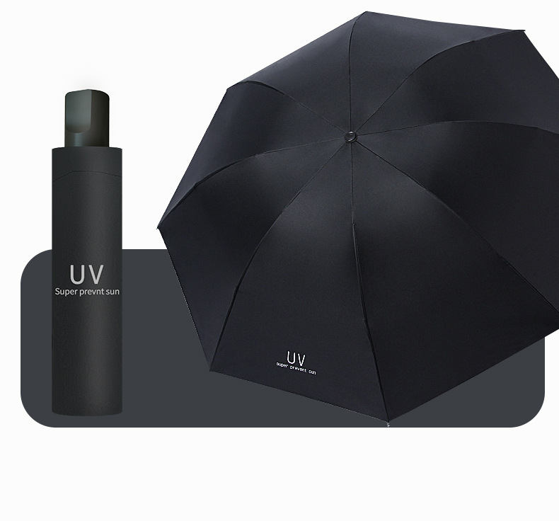UV雨伞厂家批发迷你折叠遮阳伞大号晴雨两用伞黑胶手动三折太阳伞详情18