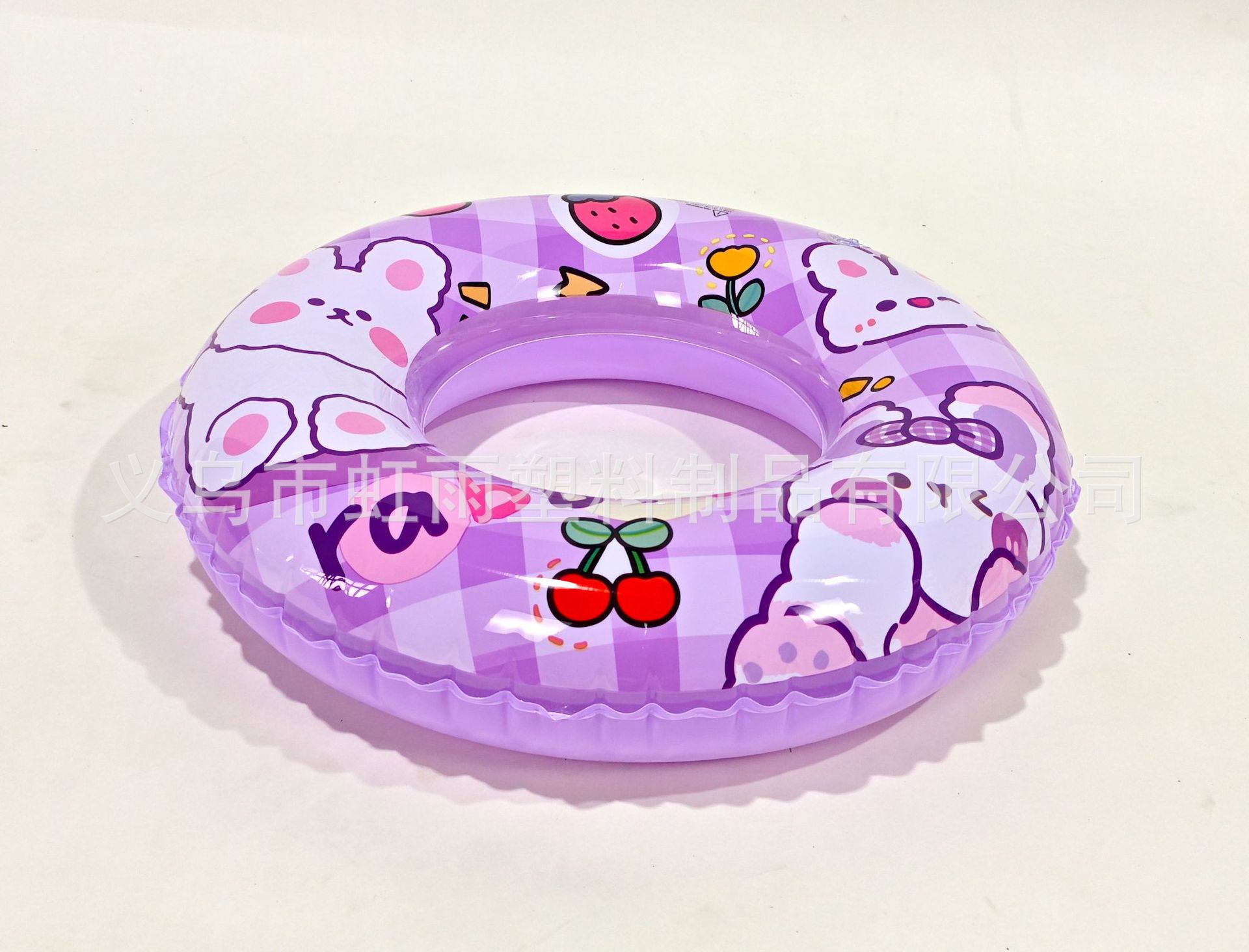 虹雨女孩卡通紫色草莓兔水果雪糕泳圈环保PVC批发运动户外游泳用品详情7