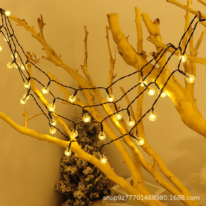 Solar air cannon ball lights, string of colored lights, LED light strings, romantic Internet celebrity decoration, bubble ball lights, camping decorative lights pic 7