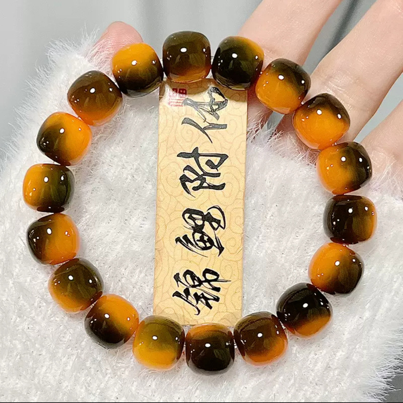 阴皮渐变绿白玉菩提子手串女小青柠绕指柔文玩菩提根佛珠菩提学生详情13