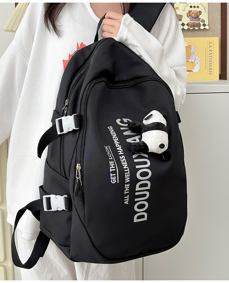 新款时尚休闲书包少女中学生双肩包高颜值大容量情侣双肩电脑包详情26