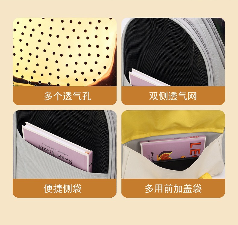 New outdoor cat bag, convenient large-capacity breathable pet bag, breathable outdoor travel cat backpack, cross-border wholesale pic 3