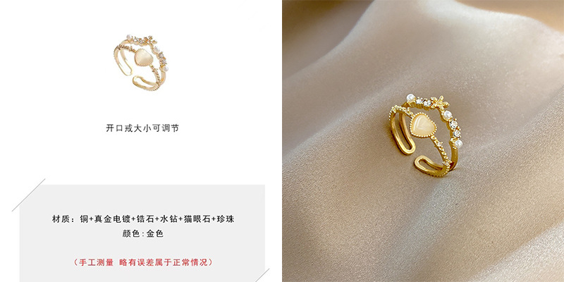 Korean-style niche light luxury ring, with a unique design sense, micro-inset zircon ring, a high-end and adjustable jewelry that is popular among Internet celebrities pic 7