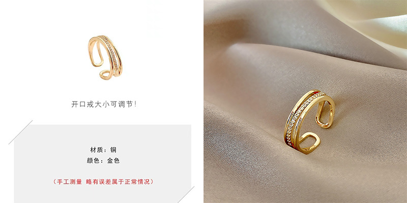 Korean-style niche light luxury ring, with a unique design sense, micro-inset zircon ring, a high-end and adjustable jewelry that is popular among Internet celebrities pic 17