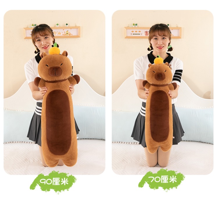 外贸创意长条卡皮巴拉抱枕可爱大号水豚公仔睡觉夹腿娃娃毛绒玩具详情11