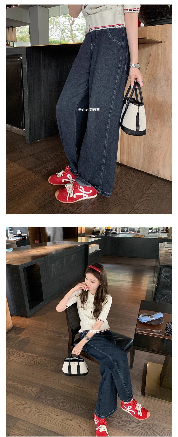 苏茵茵7cm内增高版~复古小歪头鸳鸯鞋带休闲鞋德训鞋女阿甘小白鞋详情30