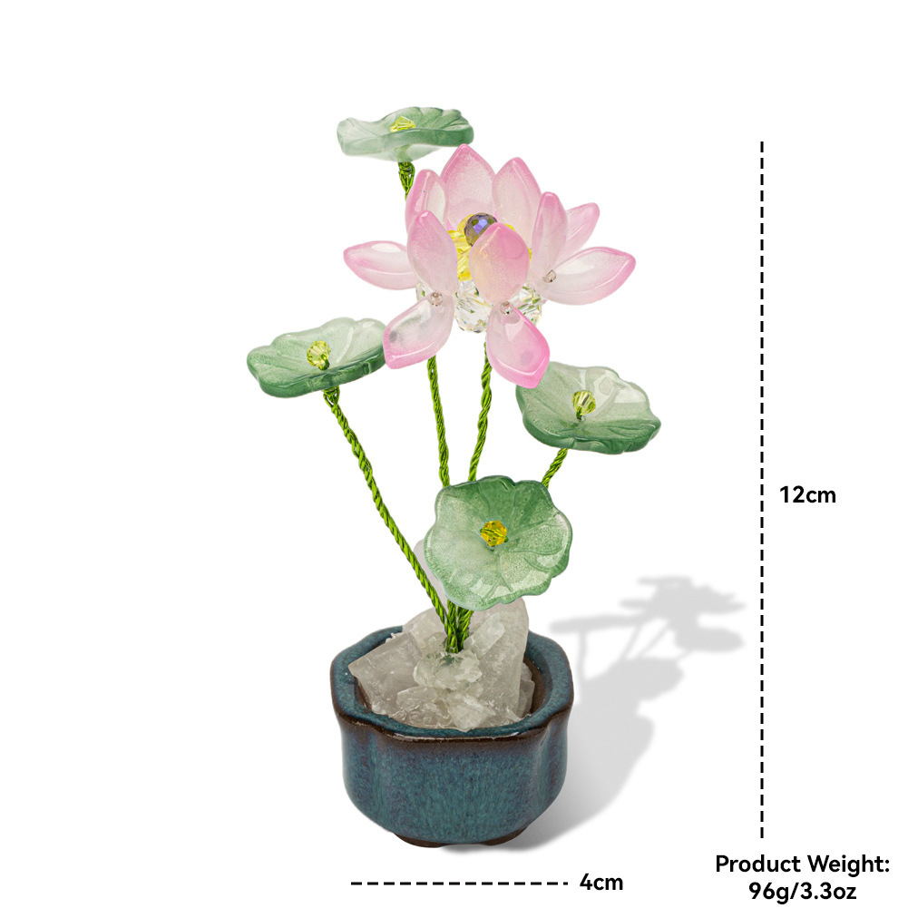 厂家批发网红莲莲清新荷花新款车载摆件工艺品送礼装饰用品男女详情3