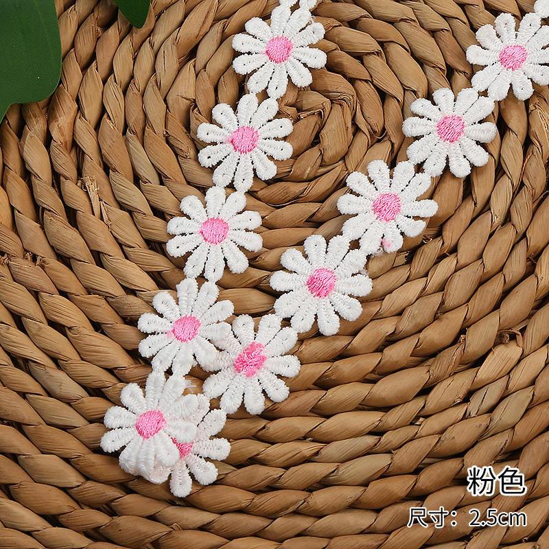 Factory direct sales and wholesale of 10-petal milk silk chrysanthemum, 2.5 cm petal lace clothing accessories and auxiliary materials pic 5