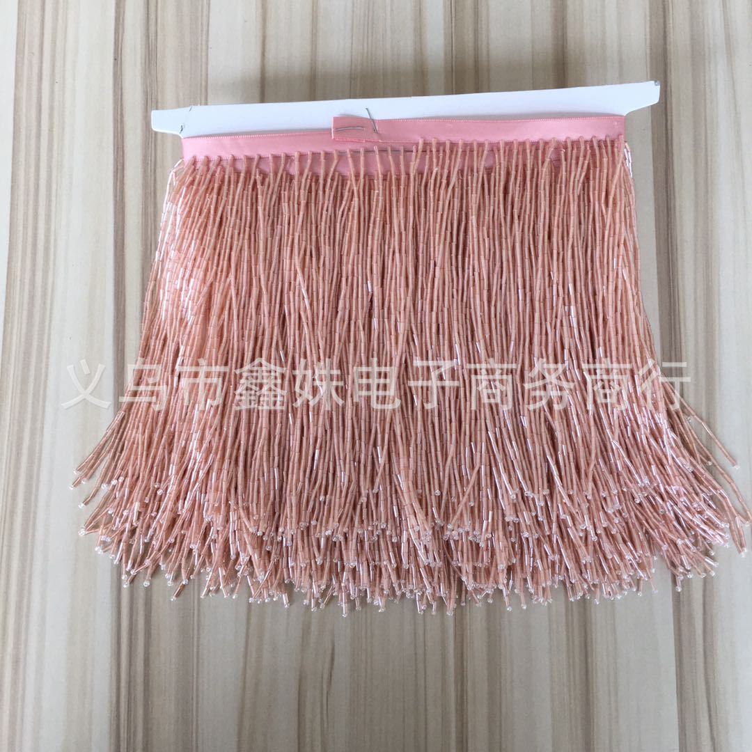 15cm golden tube bead tassels, fashionable handcrafted wedding dress, evening gown and dance dress tassels pic 9