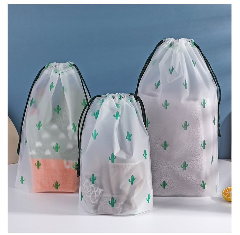 现货PE小熊束口袋简约收纳袋EVA防尘透明磨砂袋拉绳式包装小袋子详情8