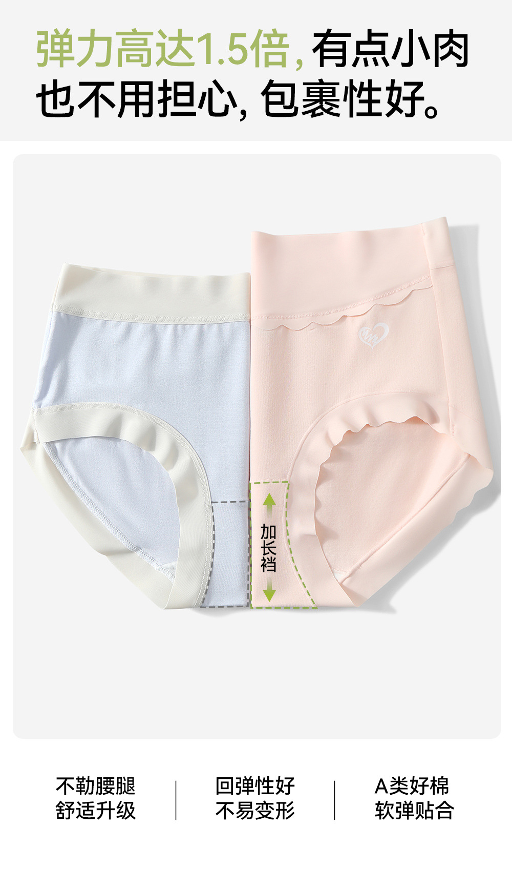 Pure cotton underwear for women, all-cotton combed cotton 10a, antibacterial summer, high-waisted, seamless, breathable, belly cinching, large-sized triangular shorts pic 12