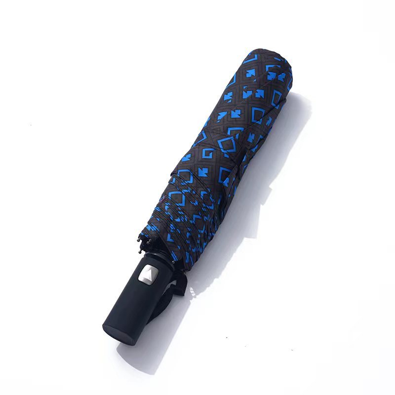 混色方片格6色半自动三折伞折叠伞休闲工厂直供详情10