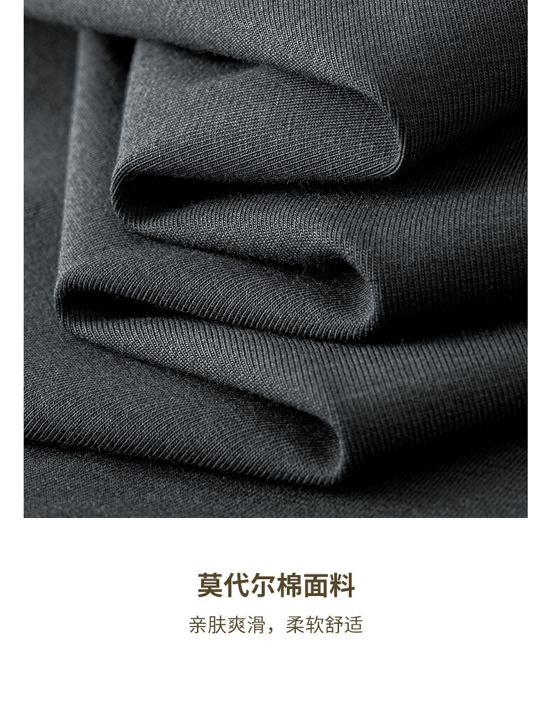 莫代尔抗菌丝光棉半高领短袖男t恤半袖新款打底衫中领体恤上衣男详情18