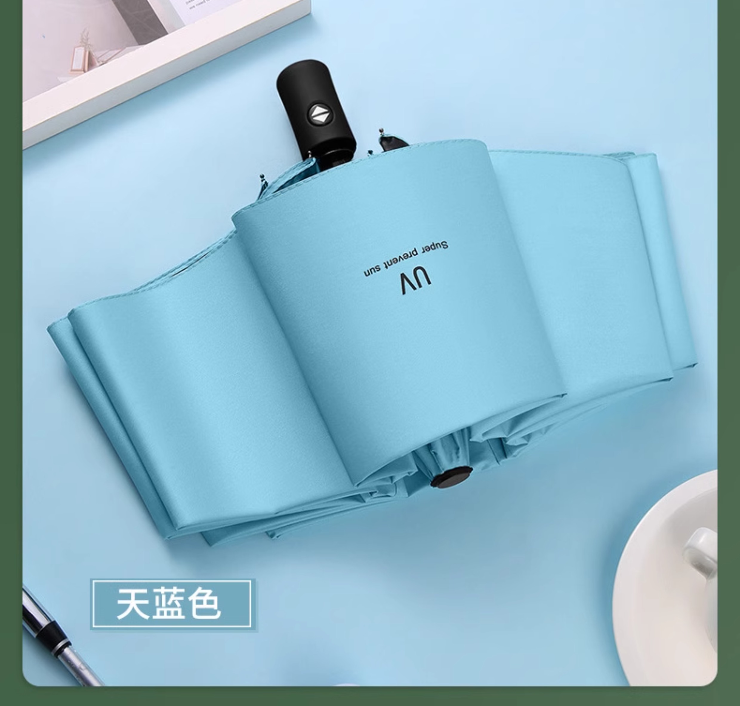 Folding automatic umbrella for male and female students, suitable for both sunny and rainy days, manual portable sun protection and sunshade, UV protection pic 16