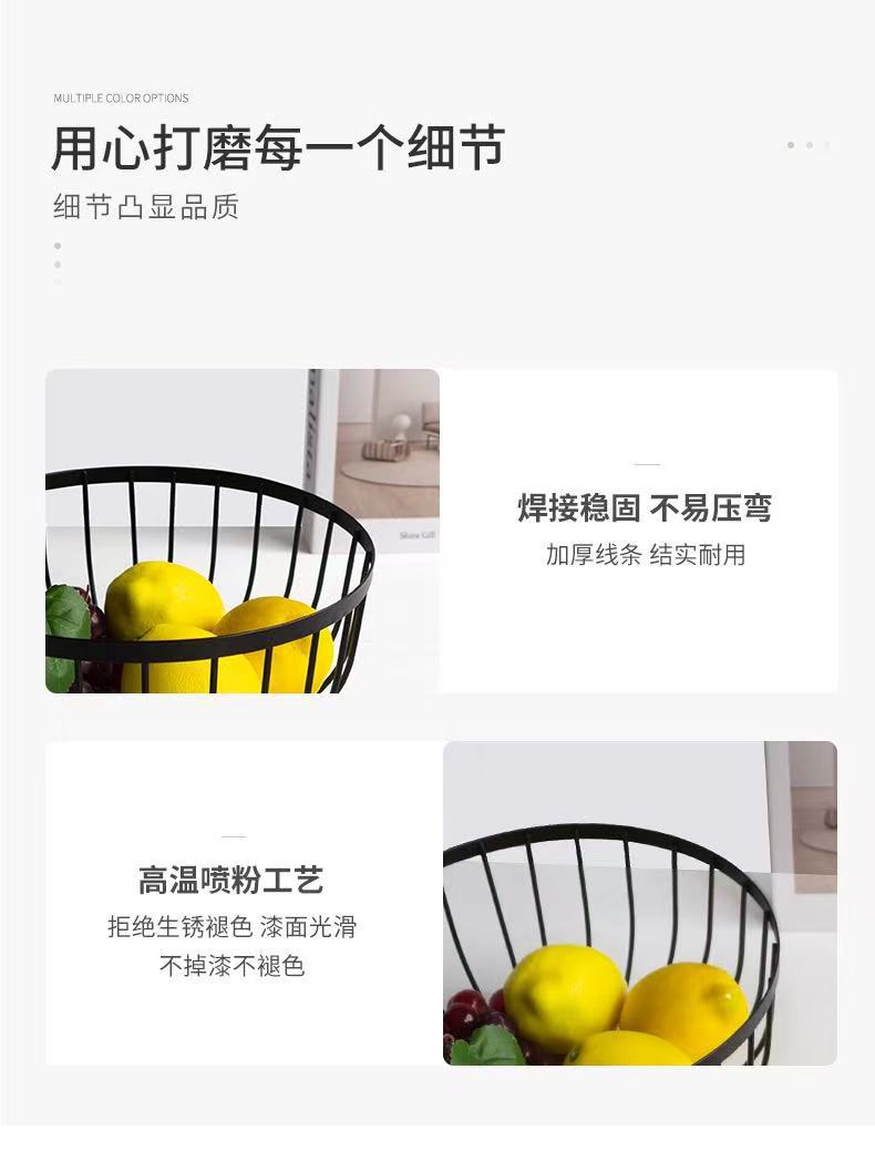 欧式现代茶几零食收纳篮糖果水果篮简约铁艺果蔬水果盘桌面装饰详情9