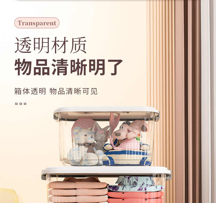 Transparent storage box, organizing box, plastic box, covered hand-held storage box, size, clothing storage box, organizing box 254 pic 4
