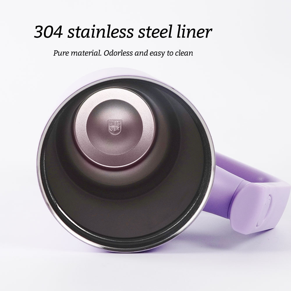 New solid-color stainless steel insulated cup, outdoor portable and fashionable straw cup, large-capacity simple cold insulation car cup pic 17